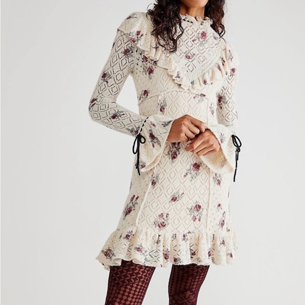 Free People NWT Rose Petal Soft Sweater Dress W/Slip